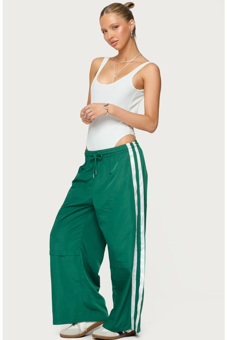 Petite Fauna Relaxed Fit Track Pants, Alternate, color, GREEN