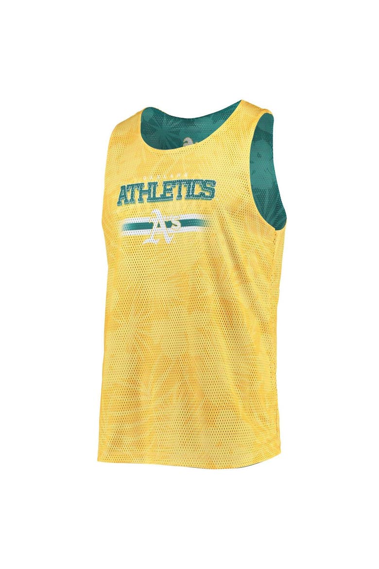 Men's FOCO Green/Gold Oakland Athletics Floral Reversible Mesh Tank Top, Alternate, color, Green