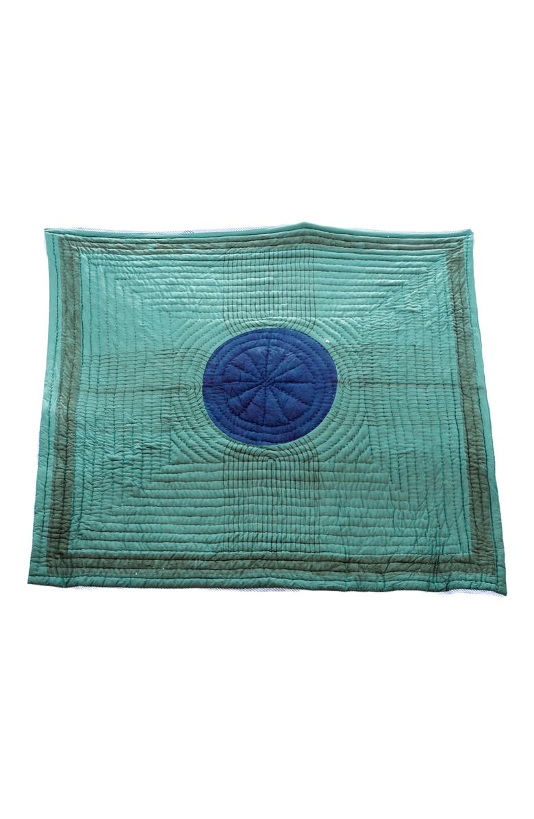 CQC LA HIGH TIDE Quilt Bedding Set with 2 Shams, Main, color, Green, Blue