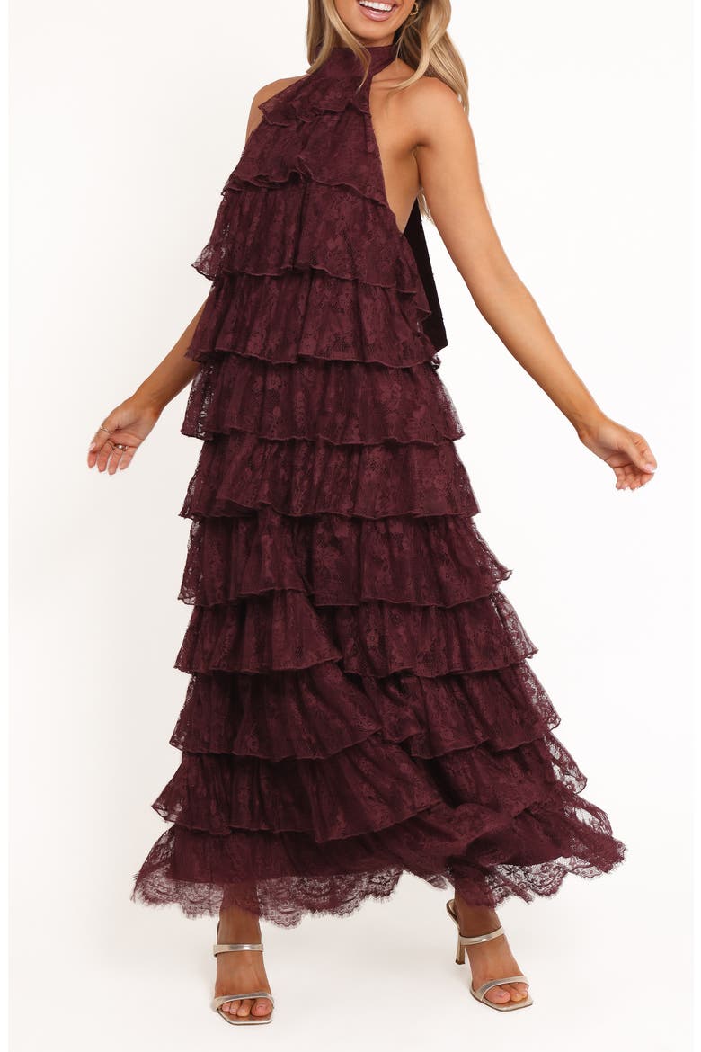 Zoella Ruffle Tiered Maxi Dress, Alternate, color, CHERRY LACE