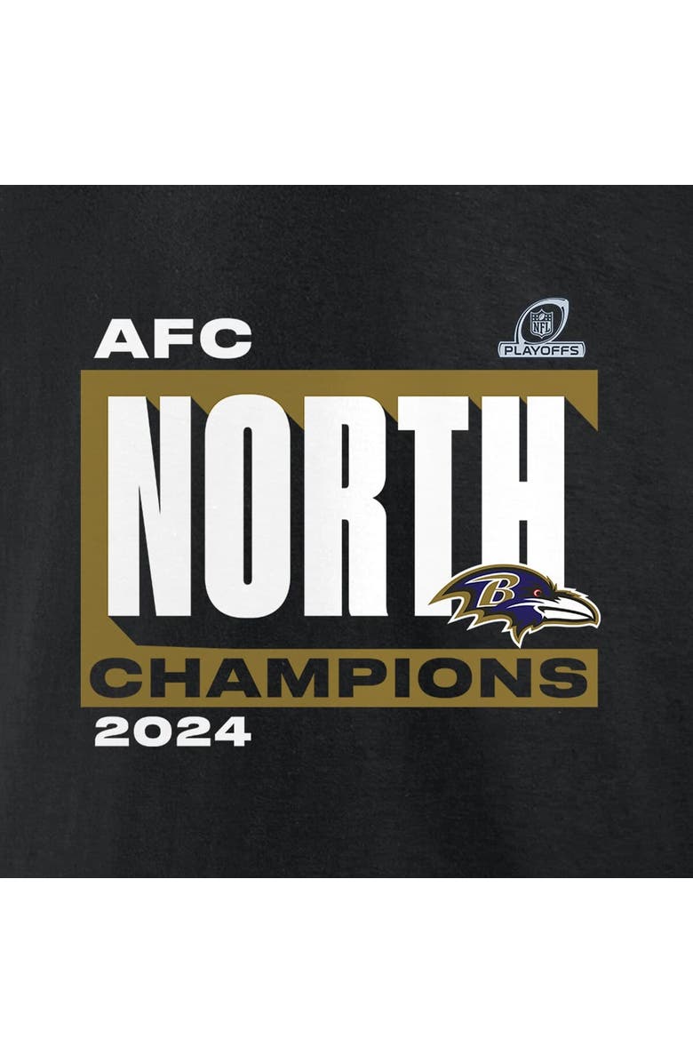 FANATICS Women's Fanatics Black Baltimore Ravens 2024 AFC North Division Champions Conquer Long Sleeve V-Neck T-Shirt, Alternate, color, 