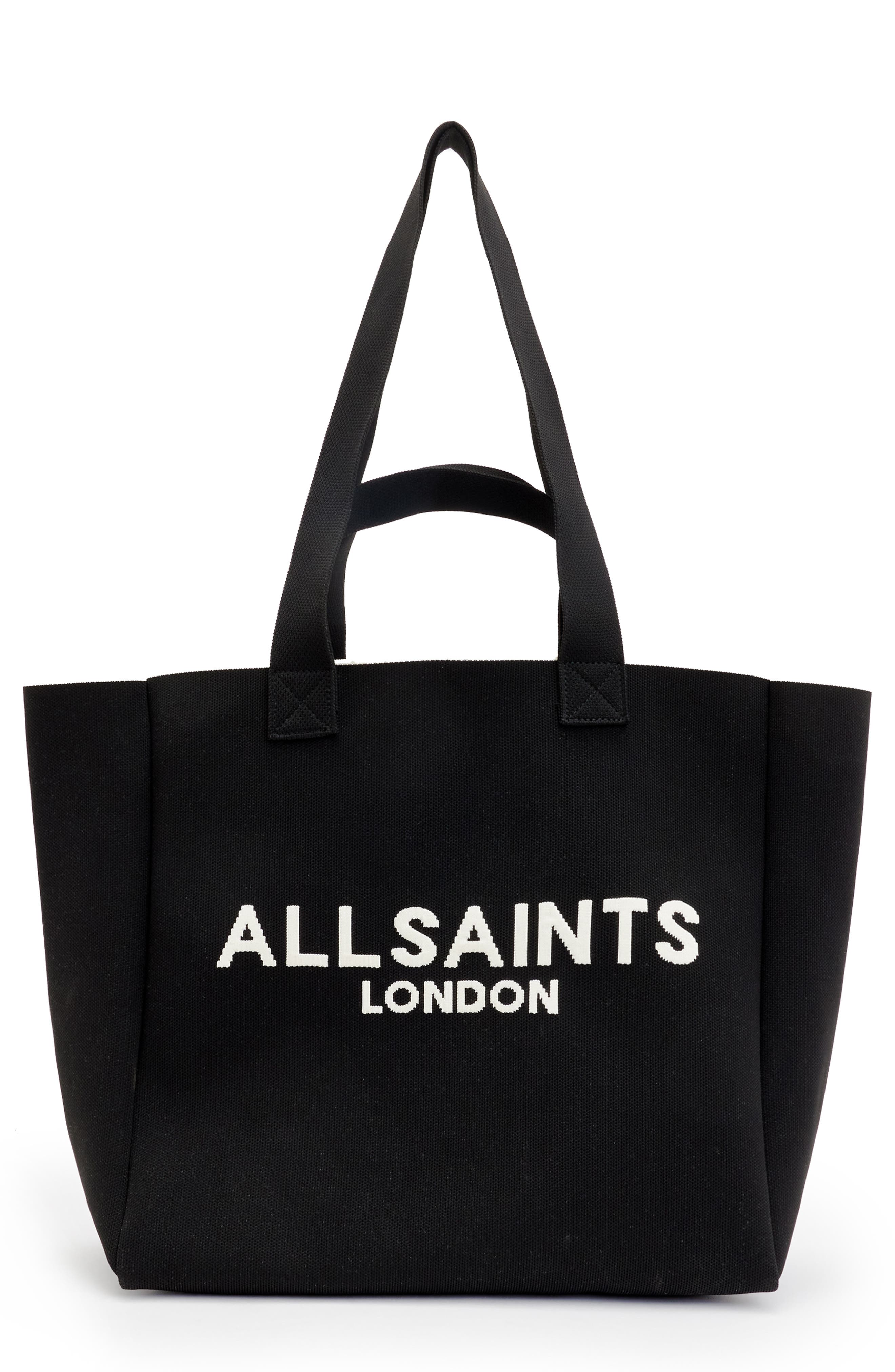 AllSaints Izzy Recycled Polyester Tote, Main, color, Black