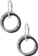 DELMAR Two-Tone Diamond Circle Drop Earrings