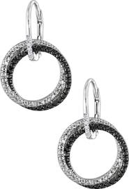 DELMAR Two-Tone Diamond Circle Drop Earrings
