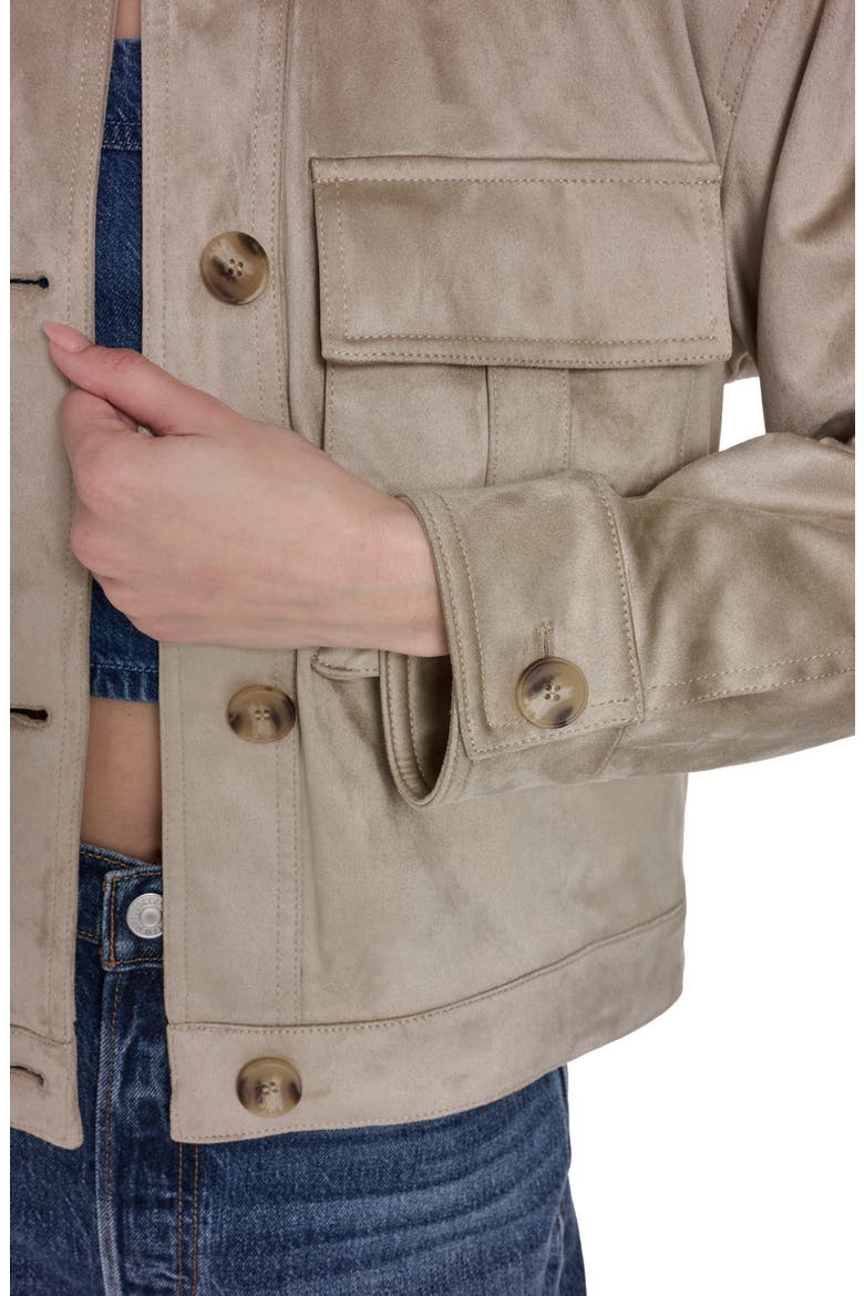Faux Suede Jacket, Alternate, color, BEIGE FAUX SUEDE
