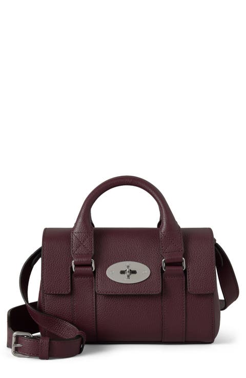 Mini Bayswater Grained Leather Handbag