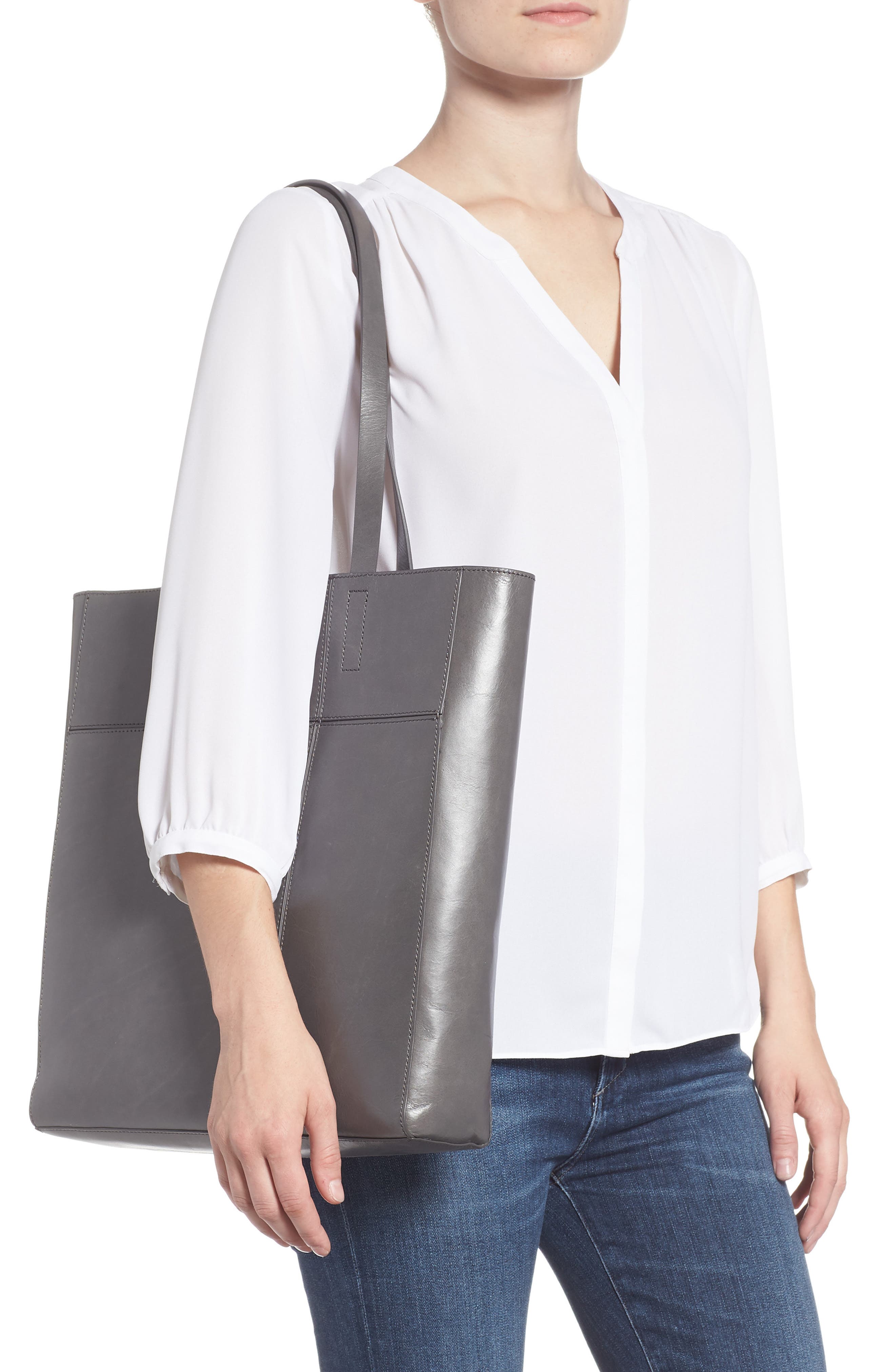 Treasure & Bond Andi Leather Tote, Alternate, color, 