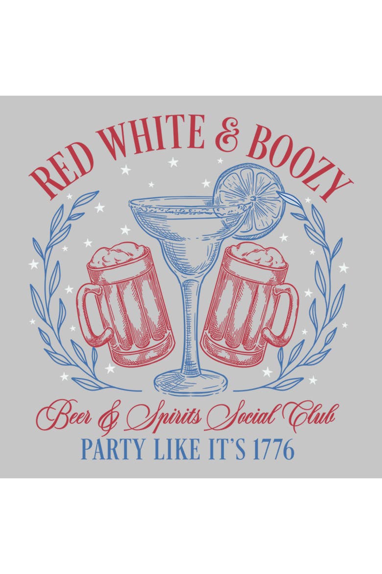 Juniors Lost Gods Red White and Boozy Party T Shirt, Alternate, color, Athletic Heather