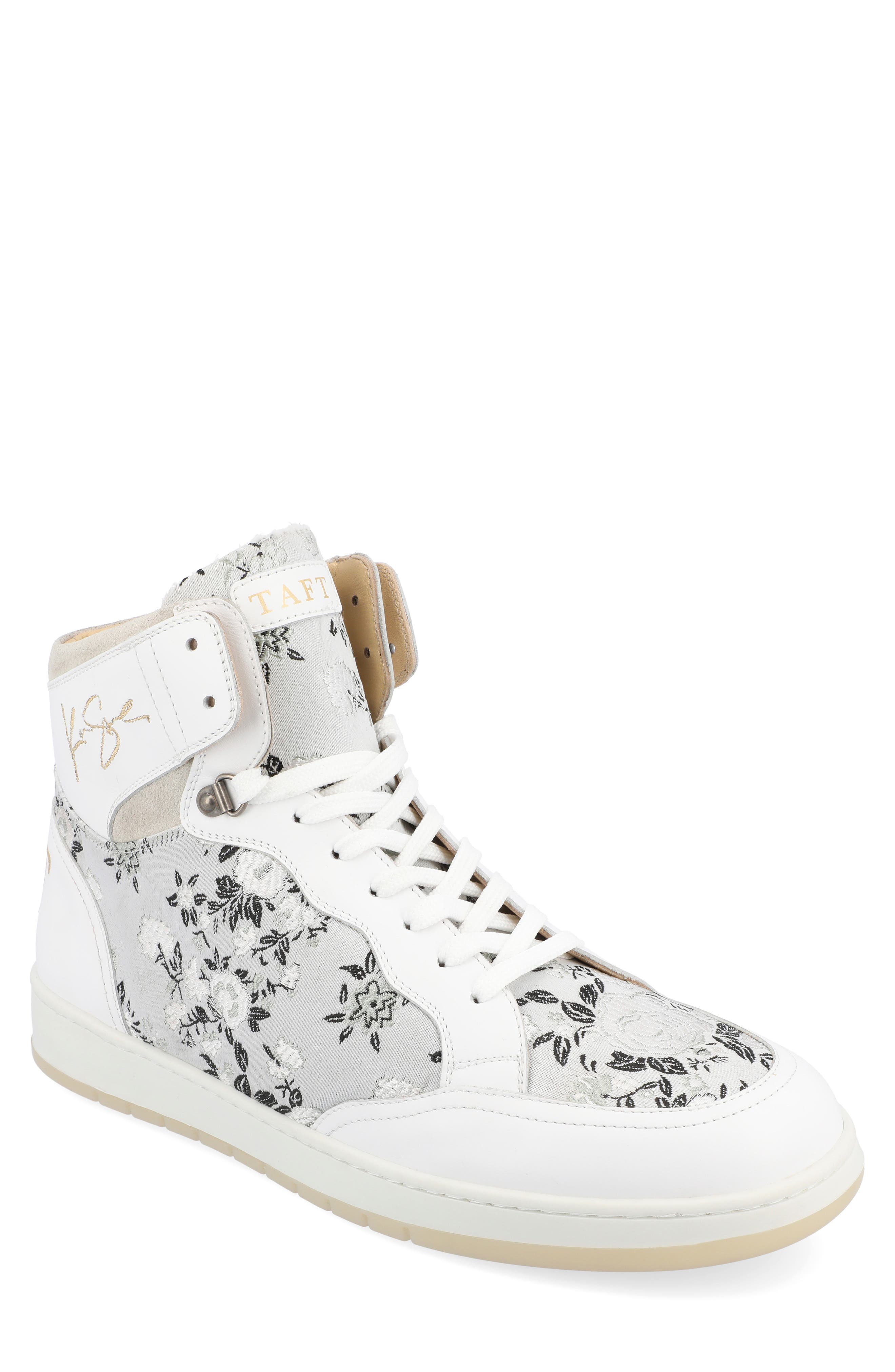 TAFT The Rapido Woven High Top Sneaker, Main, color, White Eden
