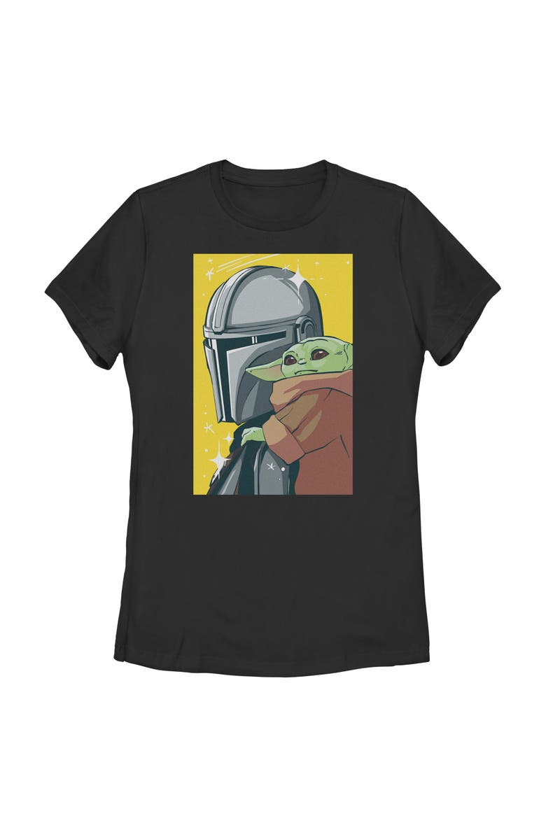Star Wars: The Mandalorian and Grogu Women's Star Wars The Mandalorian and Grogu Retro Animated The Child Art  Graphic T-Shirt, Main, color, Black