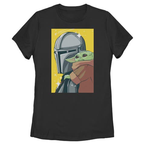 Women's Star Wars The Mandalorian and Grogu Retro Animated The Child Art  Graphic T-Shirt