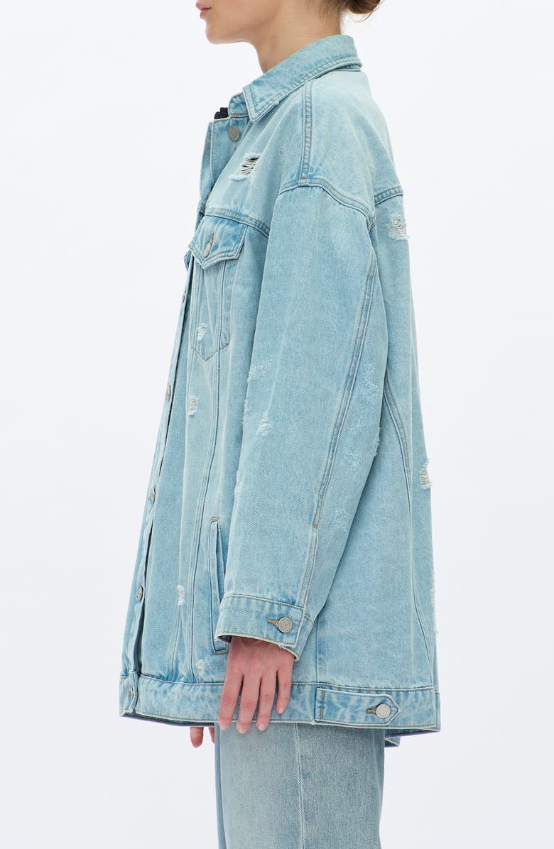 Bayeas Loose Denim Jacket, Alternate, color, Light Blue
