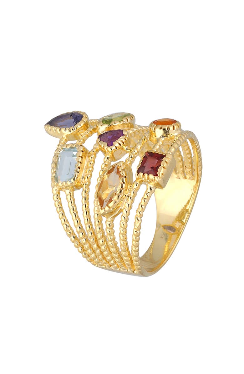 YS GEMS 18K Gold Plated Mixed Stone Ring, Alternate, color,
