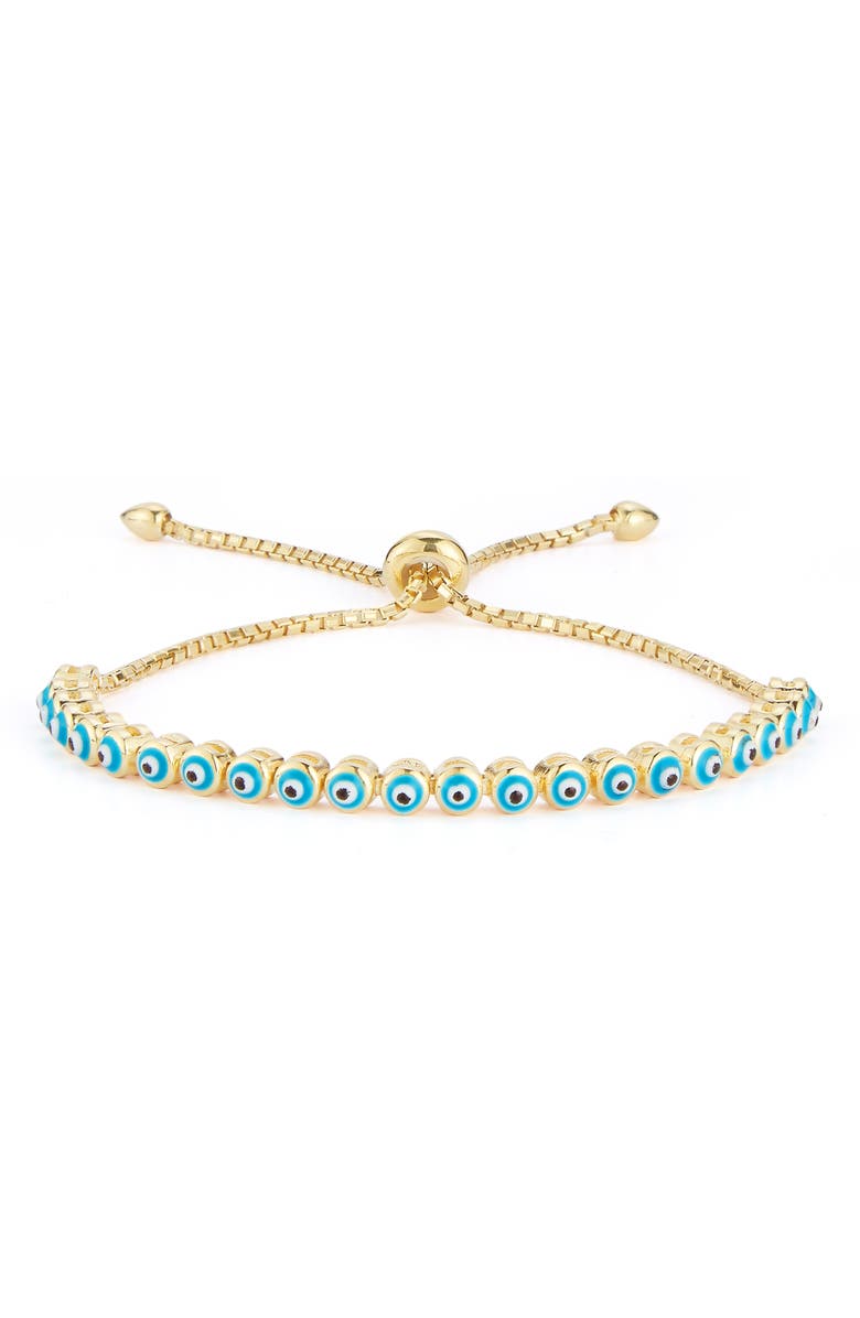 CHLOE AND MADISON Evil Eye Bolo Bracelet, Main, color, Gold