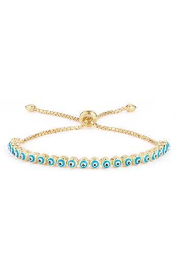 Chloe & Madison Chloe And Madison Evil Eye Bolo Bracelet In Gold
