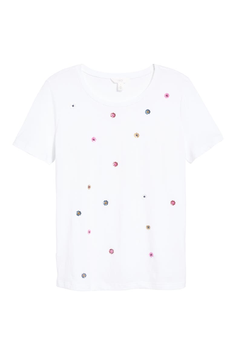Embellished Tee, Alternate, color, WHITE- NAVY EMBELLISHMENT