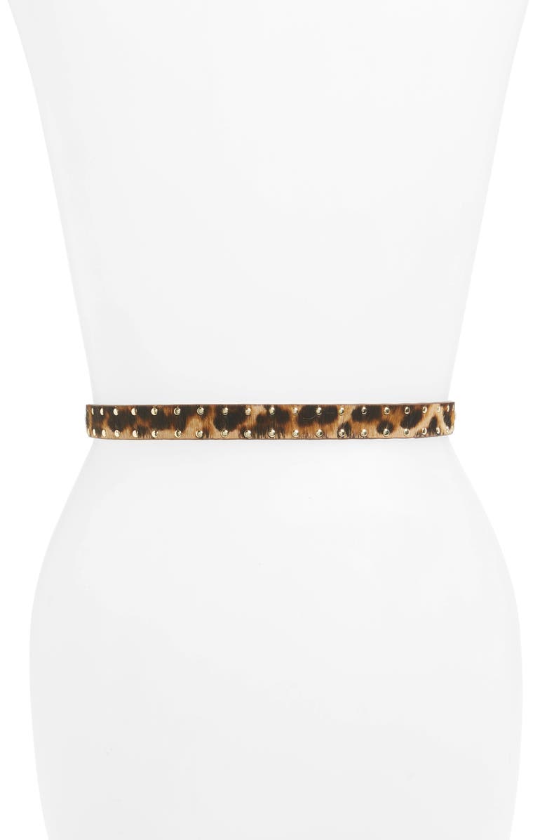 FRAME Small Spotted Genuine Calf Hair Belt, Alternate, color, 