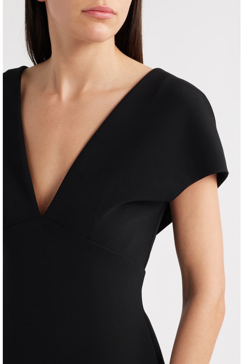 Crepe Cocktail Dress, Alternate, color, BLACK
