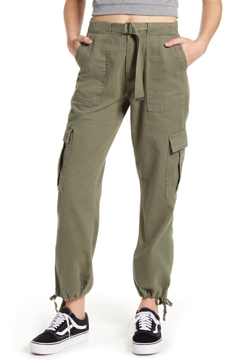 Belted Cargo Trousers, Main, color, ARMY