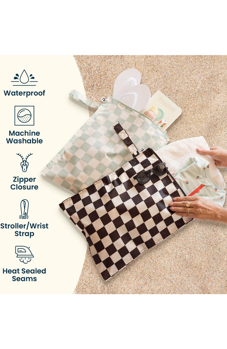 Tiny Twinkle Mess-Proof Waterproof Washable Baby/Toddler Wet Bags - Solids, Alternate, color, Blue Floral