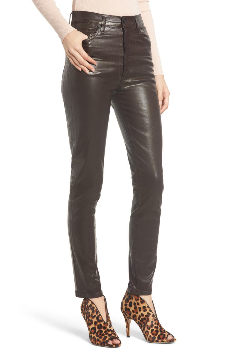 Citizens of Humanity Olivia High Waist Slim Faux Leather Pants, Main, color, 