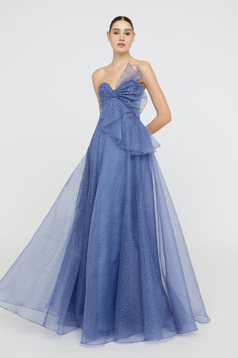 Joanna Bow Bodice Gown, Alternate, color, PERIWINKLE