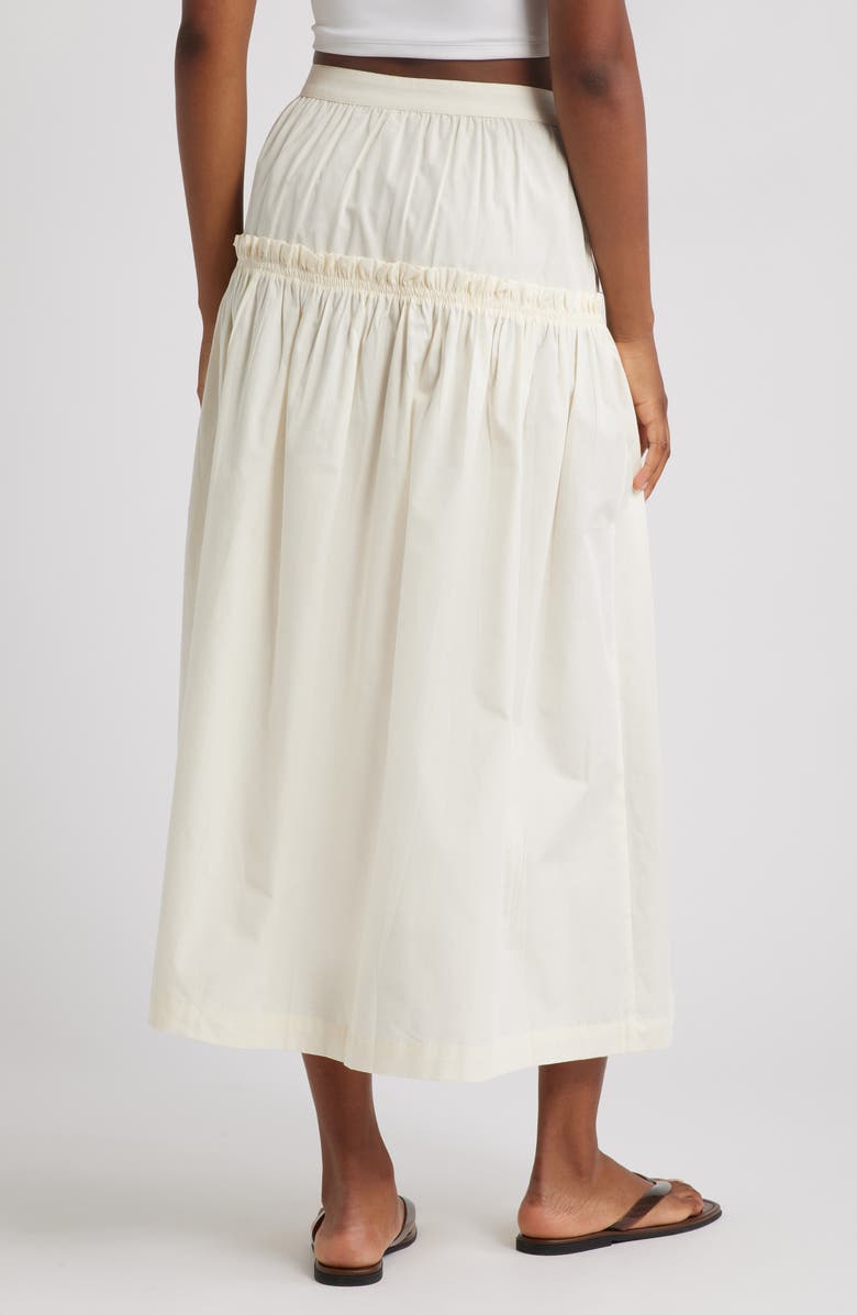 Topshop Ruffle Seam Poplin Maxi Skirt, Alternate, color, Ivory