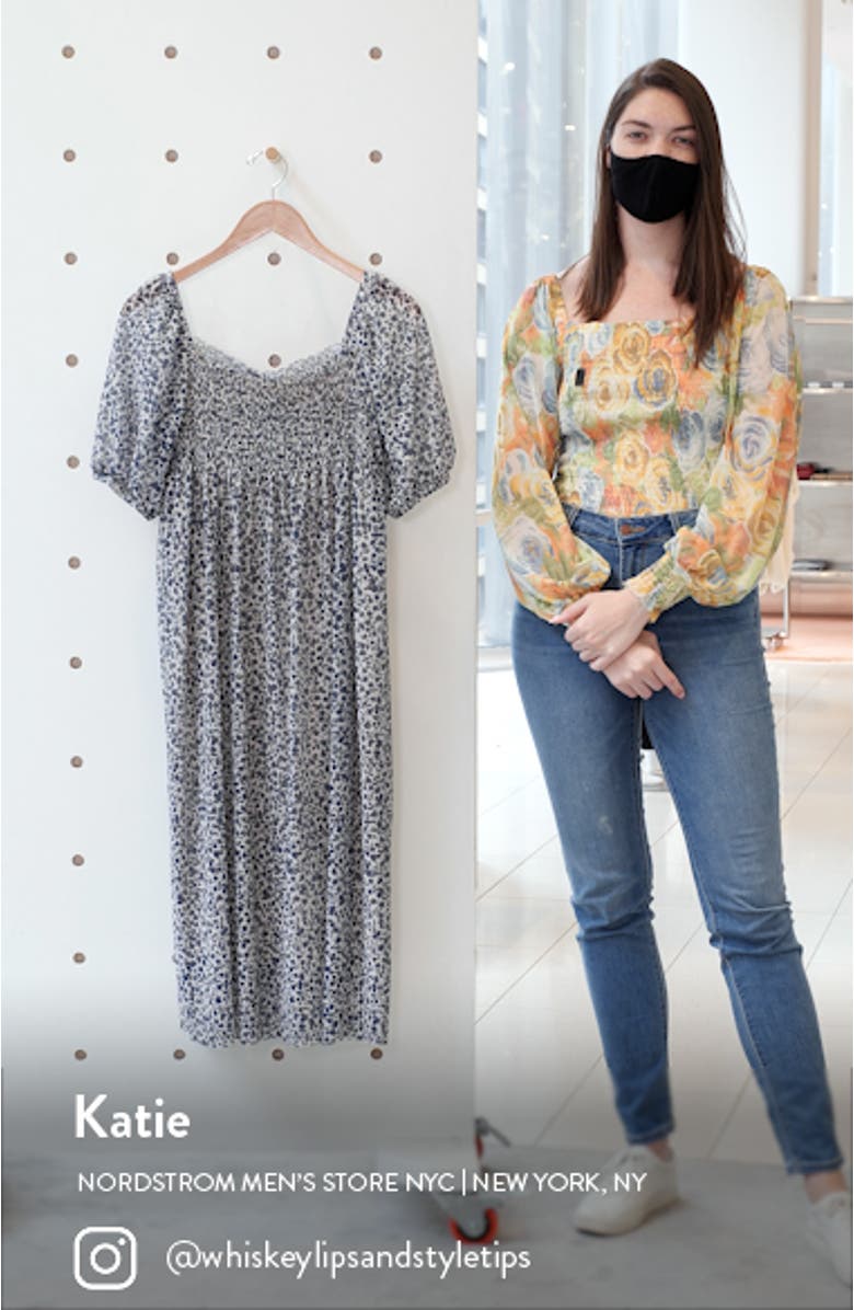 Judith Floral Smocked Midi Dress, sales video thumbnail