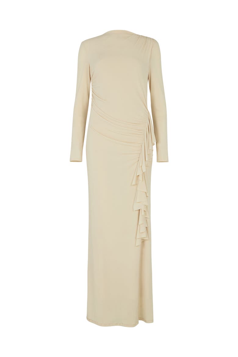 Charlotte Side Frill Dress, Alternate, color, Ivory