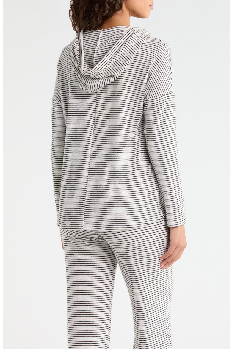 Tiegan Stripe Hoodie, Alternate, color, WHITE/BLACK
