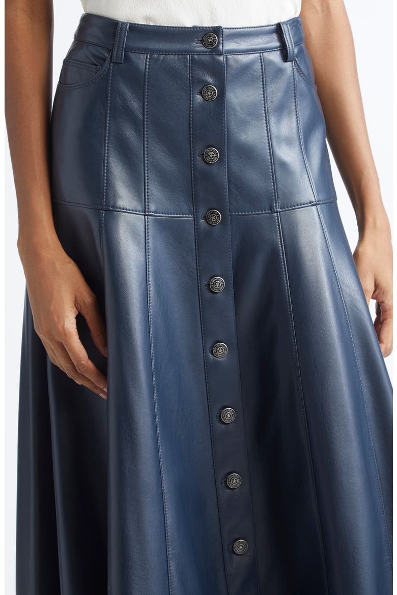 Veena Faux Leather Skirt, Alternate, color, NAVY