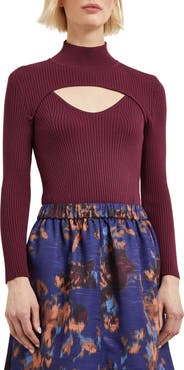 Misook Rib Mock Neck Camisole & Bolero Set
