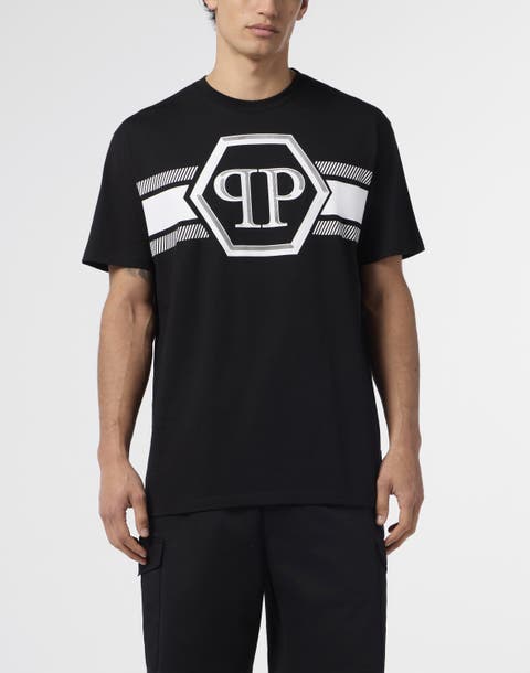 Round Neck T-Shirt Hexagon Line Men