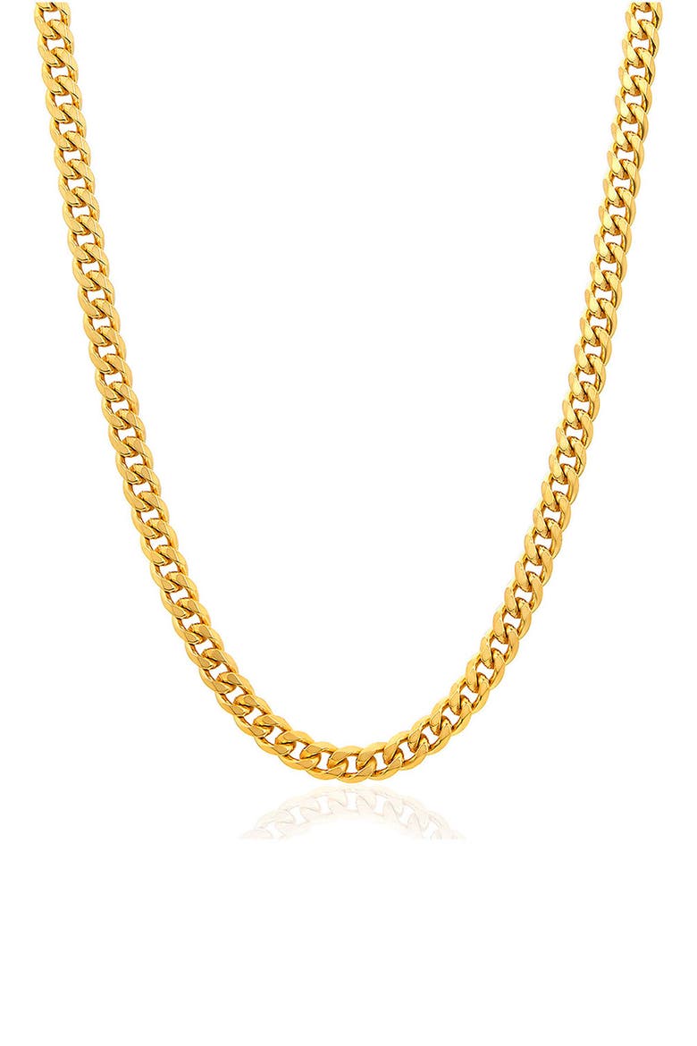 Mens' 6mm Curb Link Chain Necklace, Main, color, GOLD