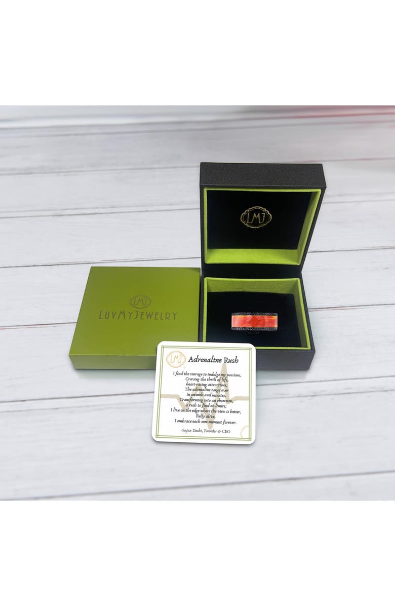 LuvMyJewelry Mista Lava Sterling Silver & Enamel Band Men Ring, Alternate, color, Grey