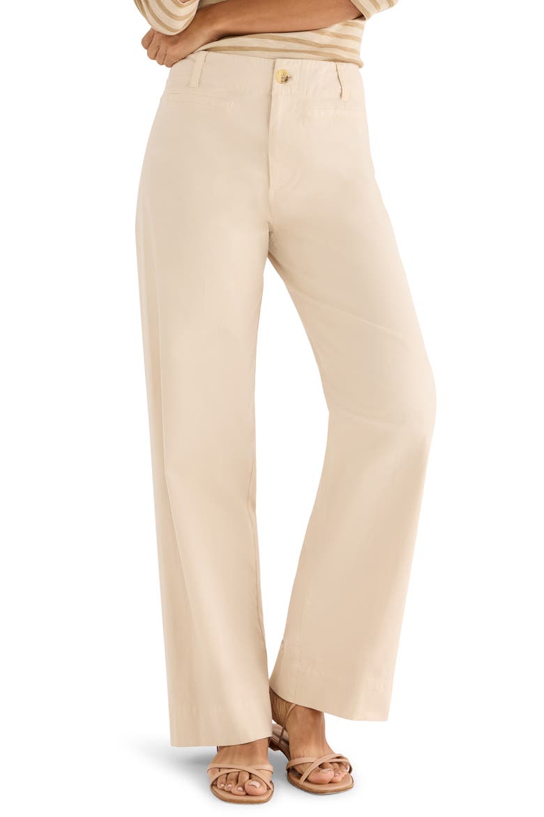 Stretch Cotton Twill Straight Leg Pants, Main, color, LATTE