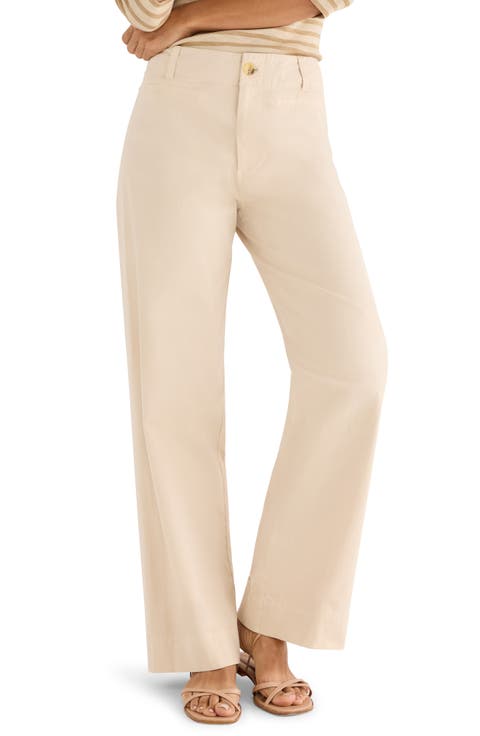 Stretch Cotton Twill Straight Leg Pants (Regular & Petite)