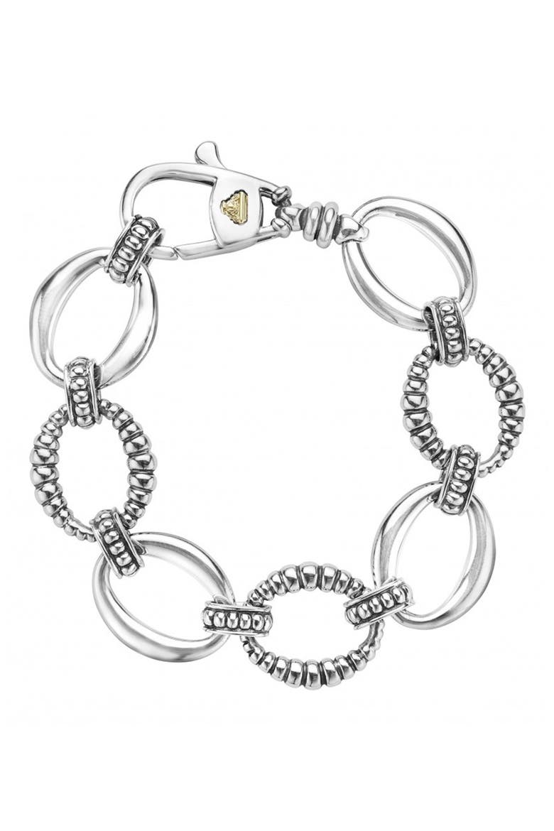 'Link' Sterling Silver Oval Link Bracelet, Main, color, STERLING SILVER