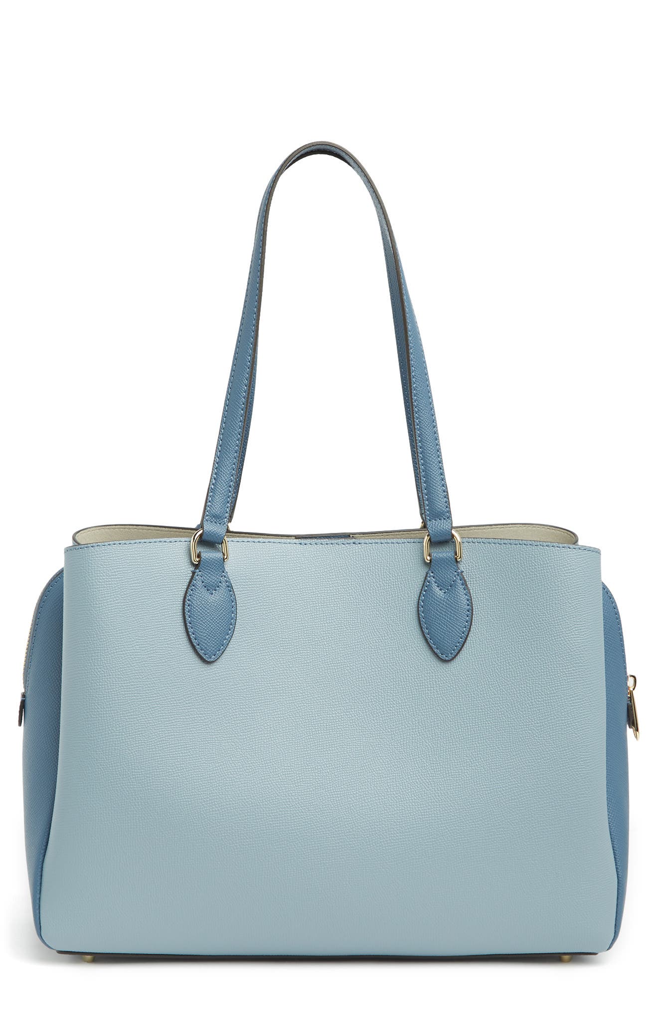 Minerva Leather Tote, Alternate, color, AVIO LIGHT G+BLU DENIM