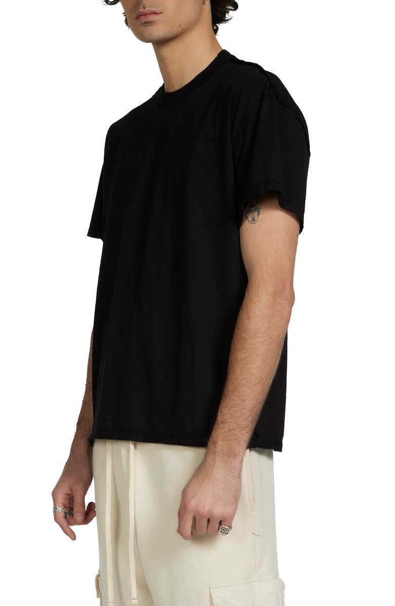 Les Tien Lightweight Binded Neck Inside Out Tee, Alternate, color, Jet Black