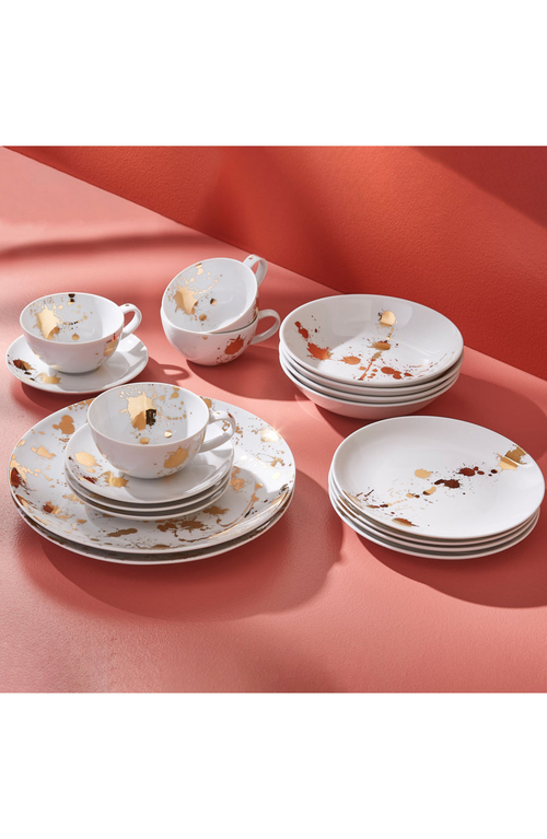 Jonathan Adler 1948 Saucer In White/gold Splatter