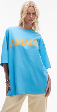Topshop Amalfi Oversize Cotton Graphic T-Shirt