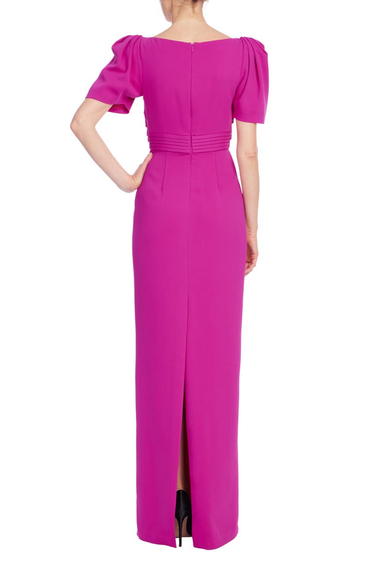 Puff Sleeve Empire Waist Gown, Alternate, color, FUCHSIA