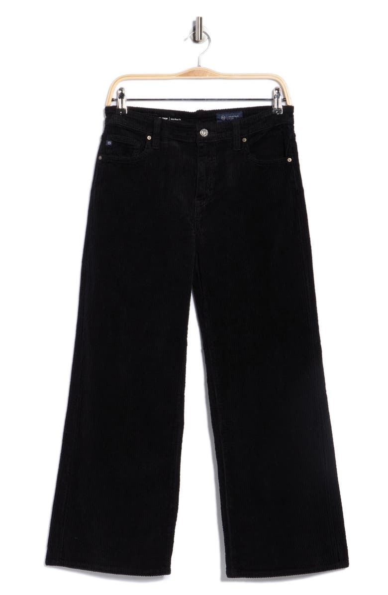 AG Cherise Crop Wide Leg Corduroy Jeans, Alternate, color, Super Black