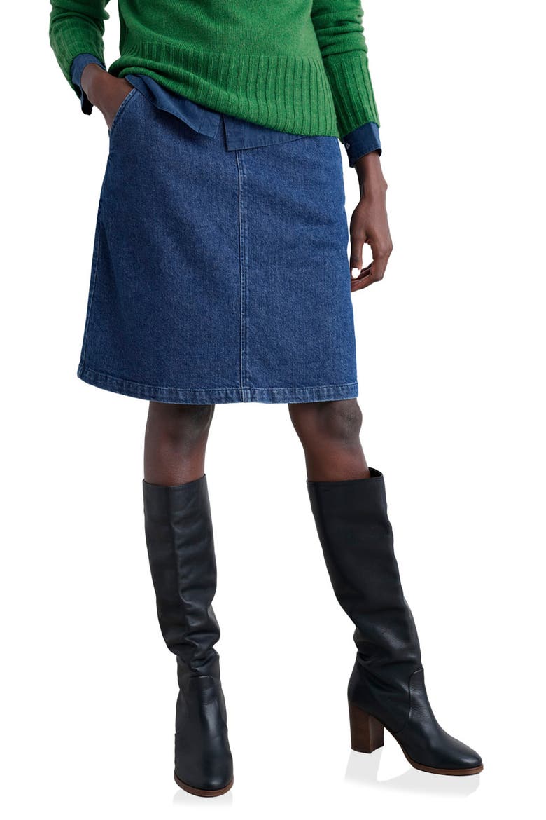 Dovetail Denim Skirt, Main, color, MID WASH TIDE