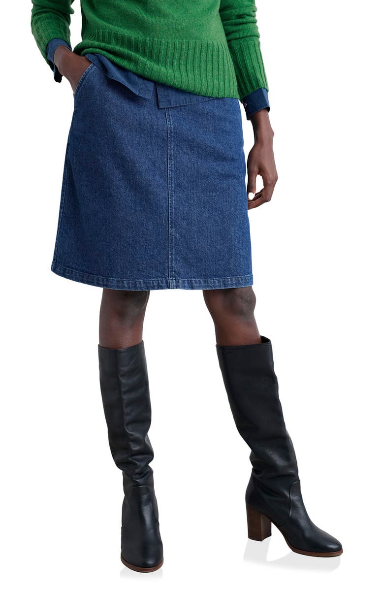 Seasalt Cornwall Dovetail Denim Skirt, Main, color, Mid Wash Tide