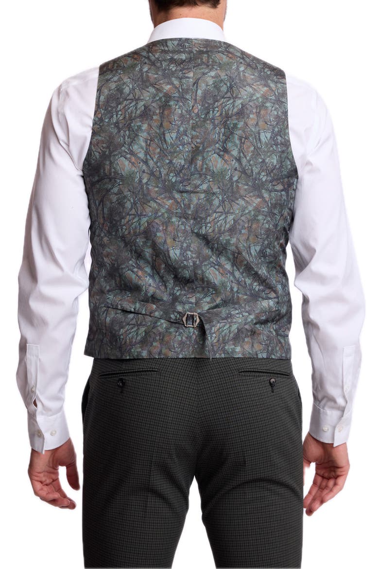 Eaton Gingham Five Button Vest, Alternate, color, GREEN NAVY BLACK GINGHAM
