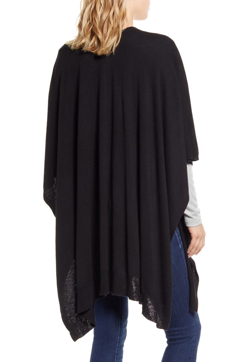 Easy Travel Ruana, Alternate, color, BLACK