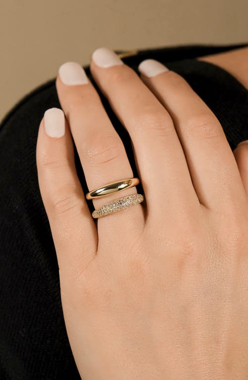 Sterling Forever Maisey Cubic Zirconia Double Band Ring In Gold