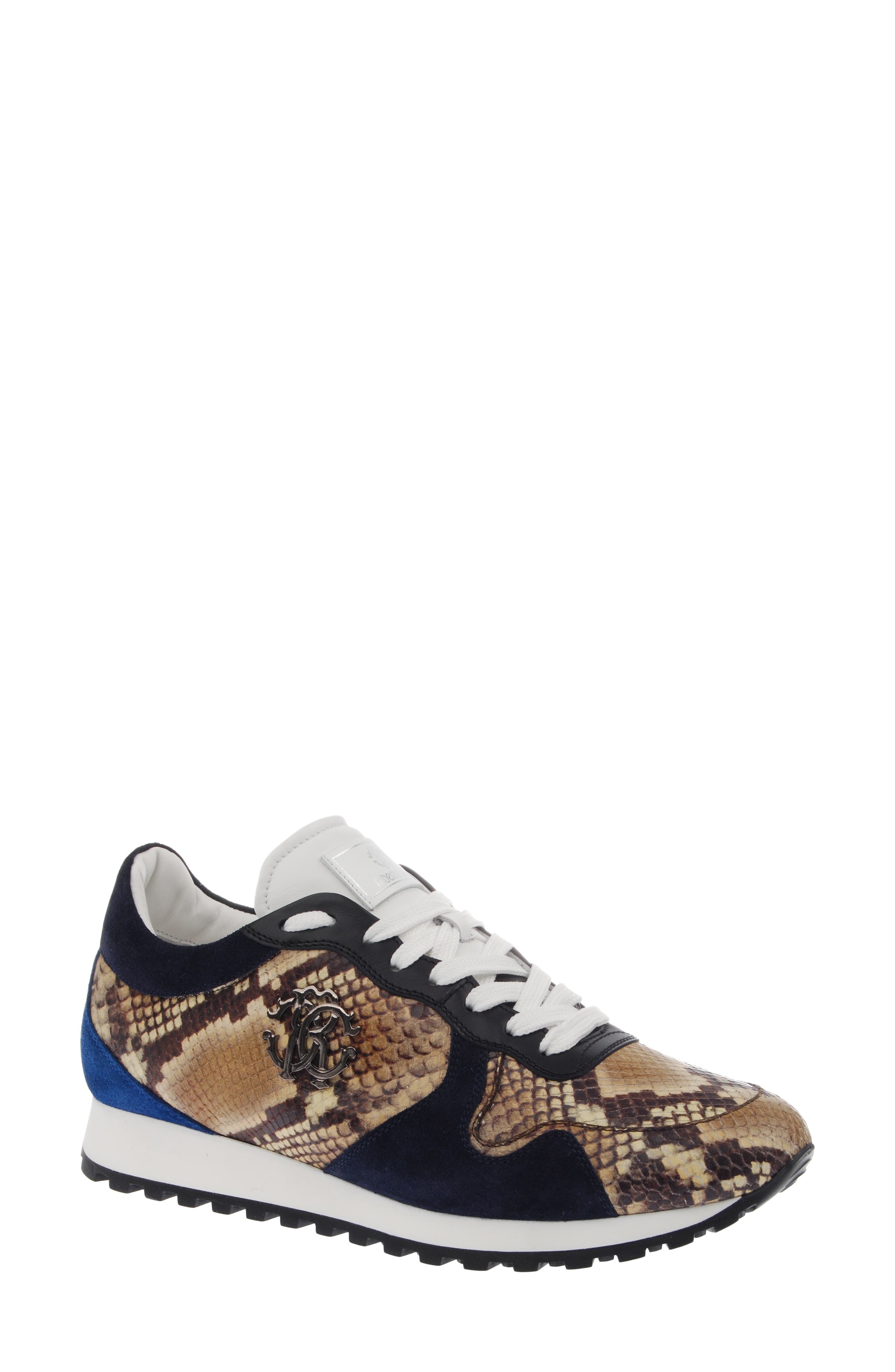 Roberto Cavalli Snake Print Sneaker, Main, color, 